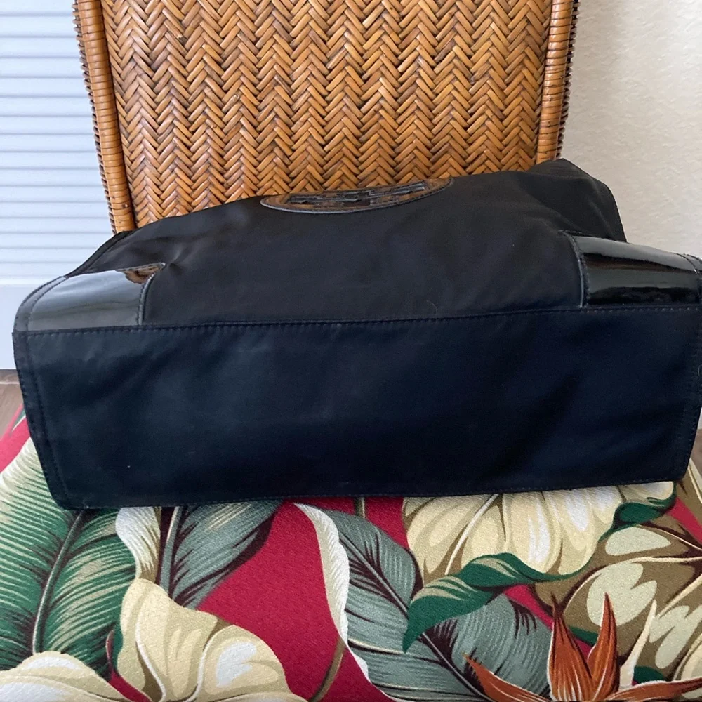 Tory Burch Ella Black Patent leather & Nylon Tote - Picture 6 of 10